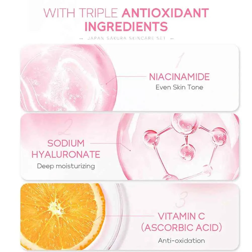 Set de soins Sakura : 5 pièces hydratantes