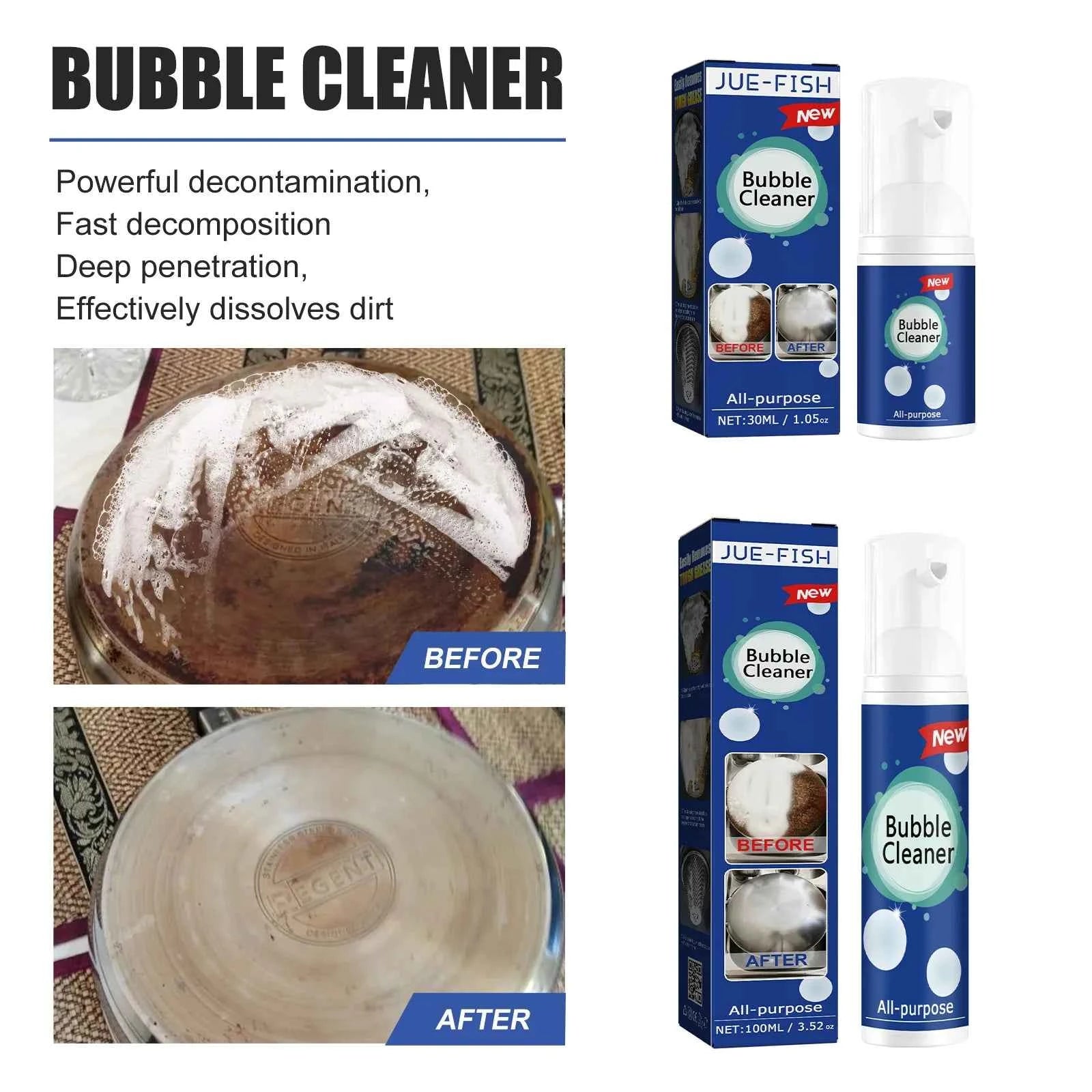 30/100ml Household Kitchen Cleaner All-Purpose Bubble Cleaner Best Natural Universal Cleaning Product Safety Foam Cleaner