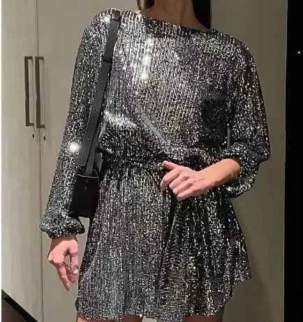 Robe à Paillettes Élégante Femme 2025