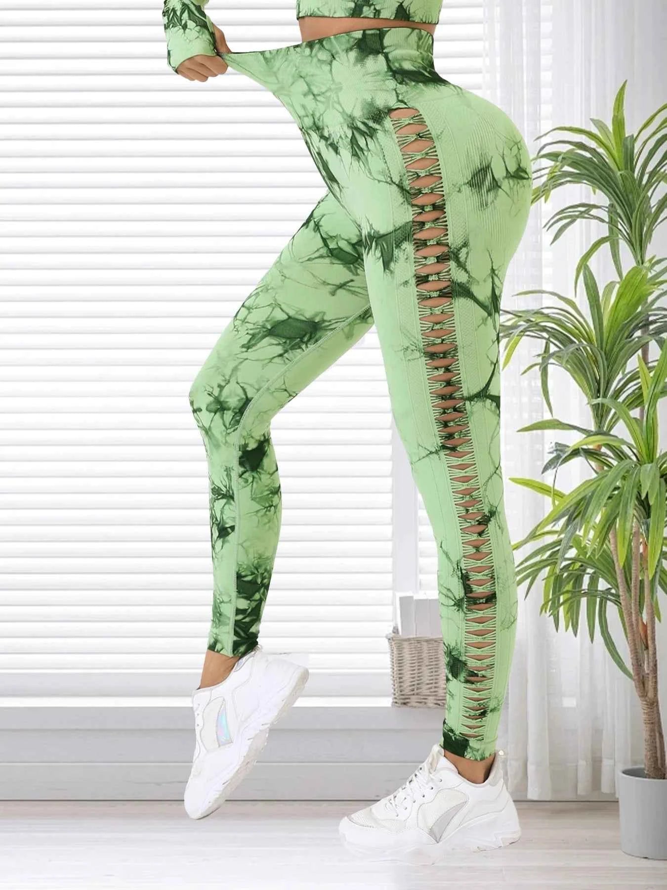 Leggings de yoga tie-dye haute taille
