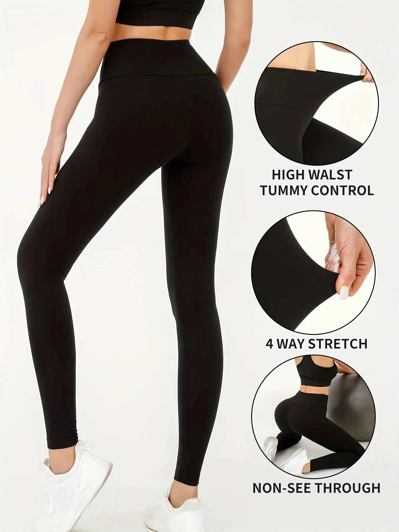 Leggings Doux Femme - Taille Haute Contrôle Hanche