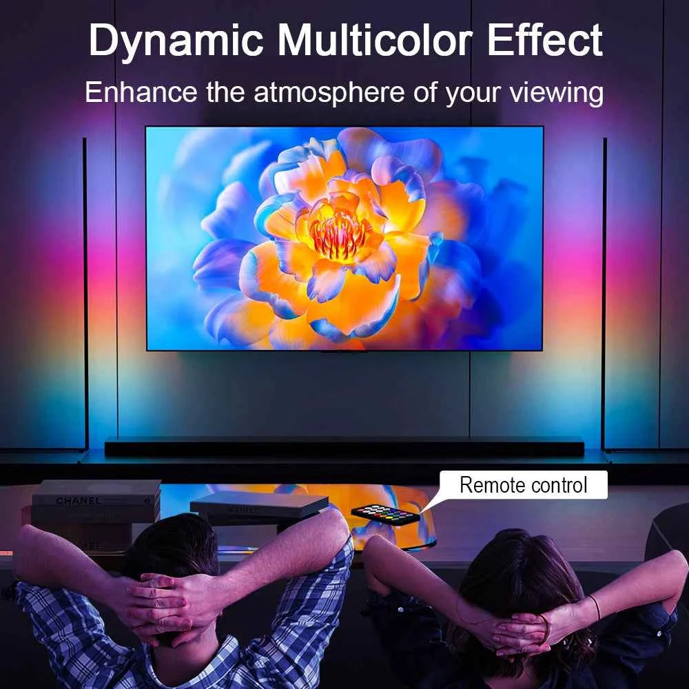 Living Room Corner Floor Lamp 140cm Bluetooth RGBW Mood Light for Bedroom Nordic Home Decor Table Lamp Interior Stand lighting