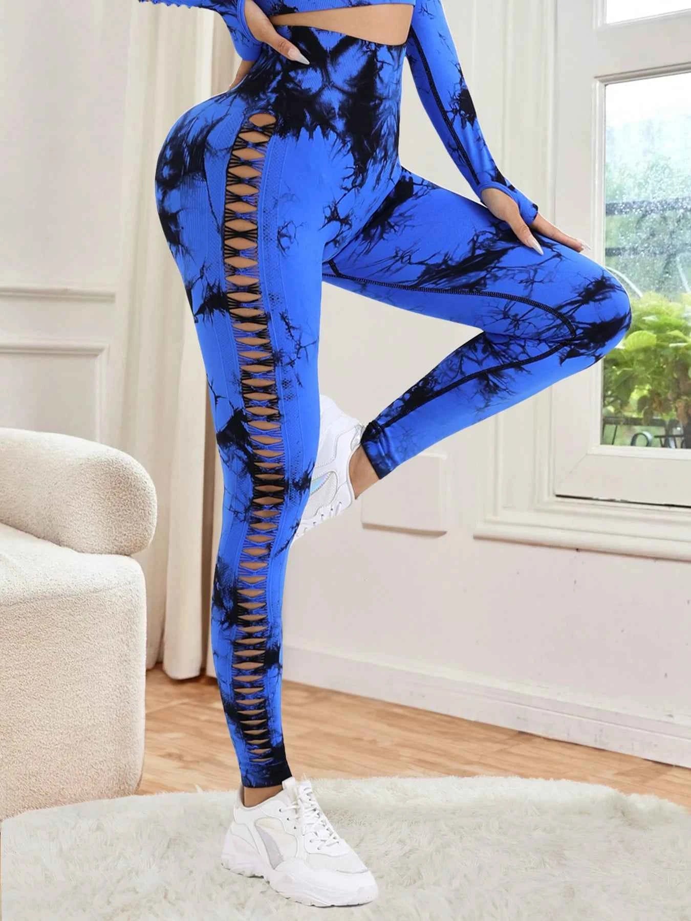 Leggings de yoga tie-dye haute taille