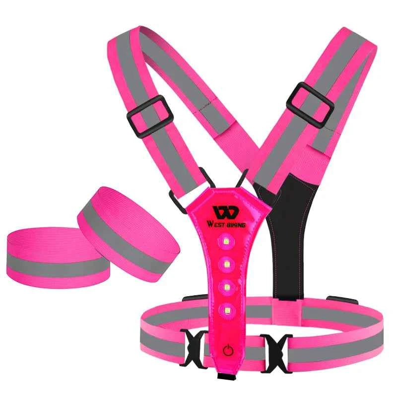 Gilet Réfléchissant LED USB pour Cyclisme Nocturne