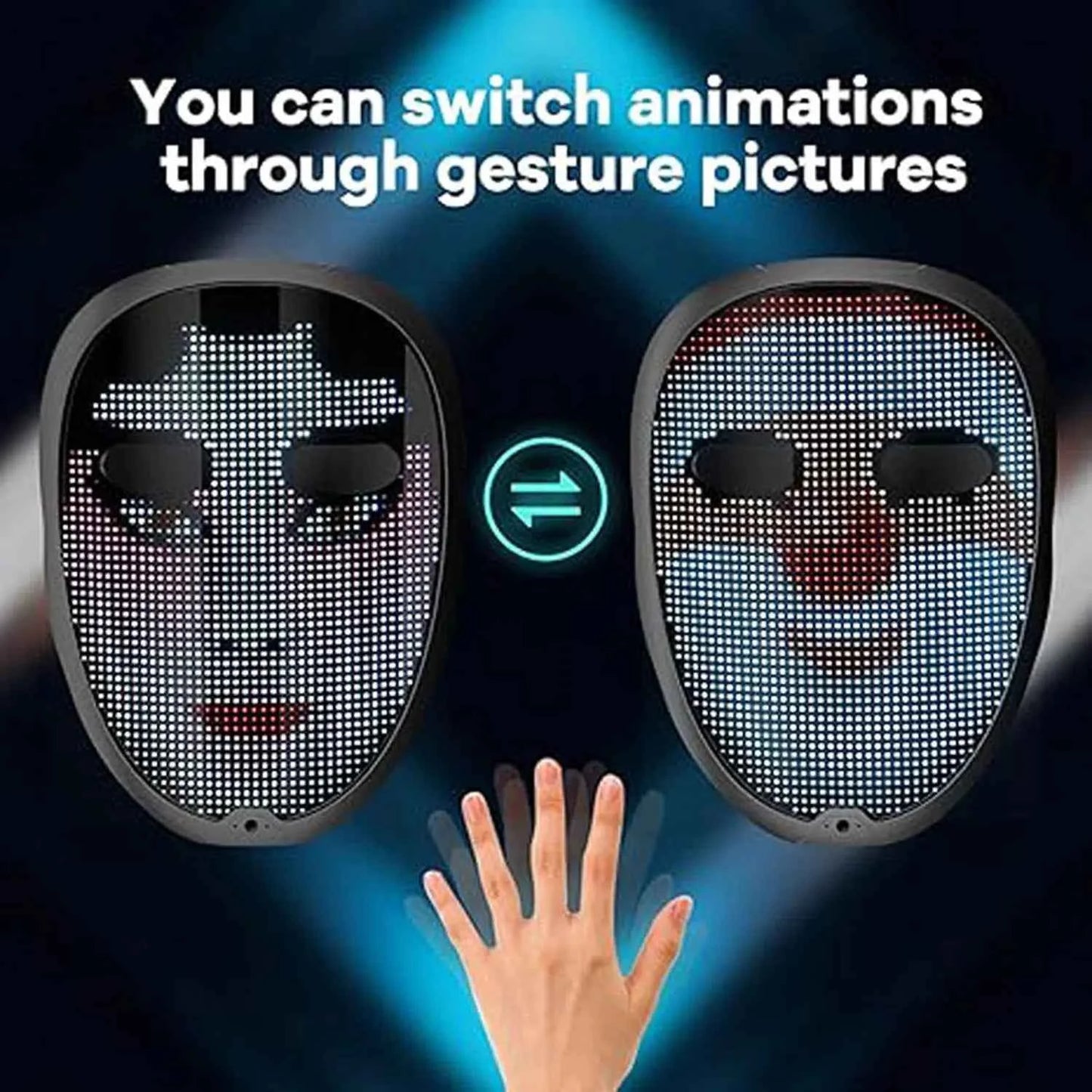 Masque LED Bluetooth Animé pour Fêtes