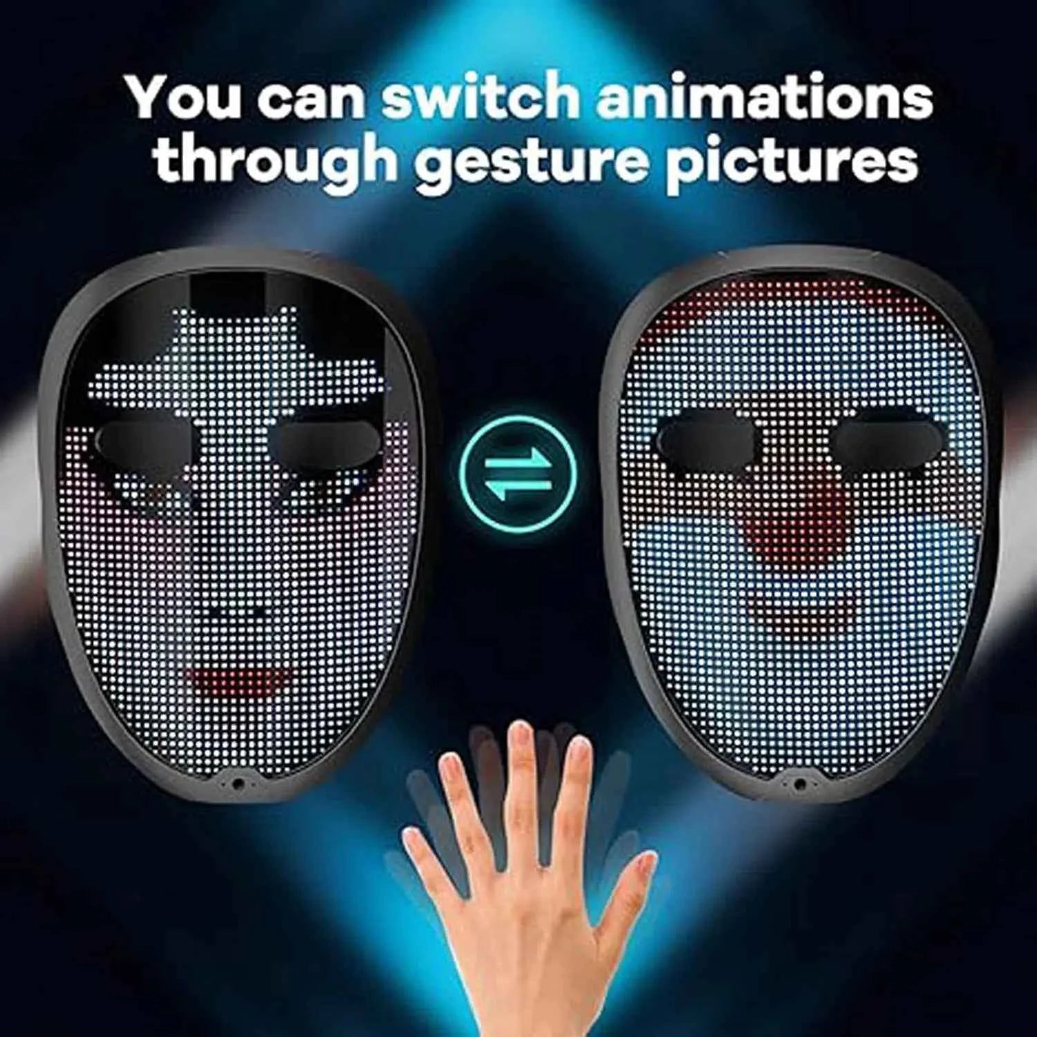 Masque LED Bluetooth Animé pour Fêtes