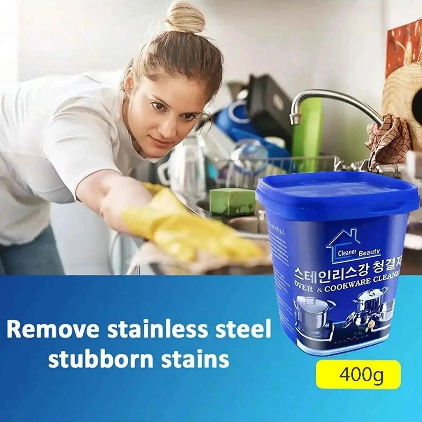 All Purpose Cleaner,Stainless Steel Cleaning Paste Powerful Cookware Rust Removal Cleaning Paste,kitchen Stainless Steel Cleaner
