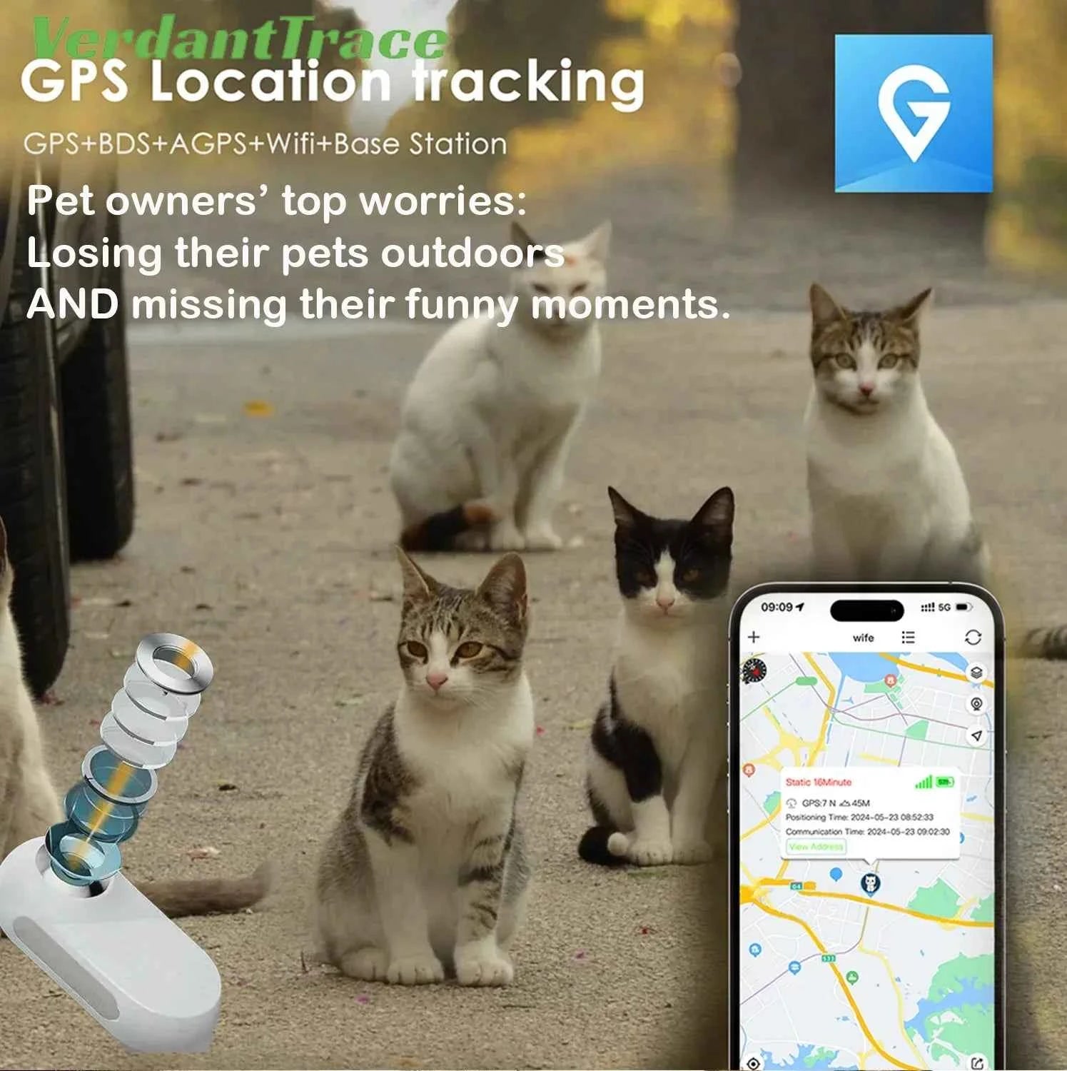 Waterproof 4G GPS Pet Tracker Mini Body Camera for Dog Cat Outdoor Adventures Smart Collar Tracking Video Recording VerdantTrace