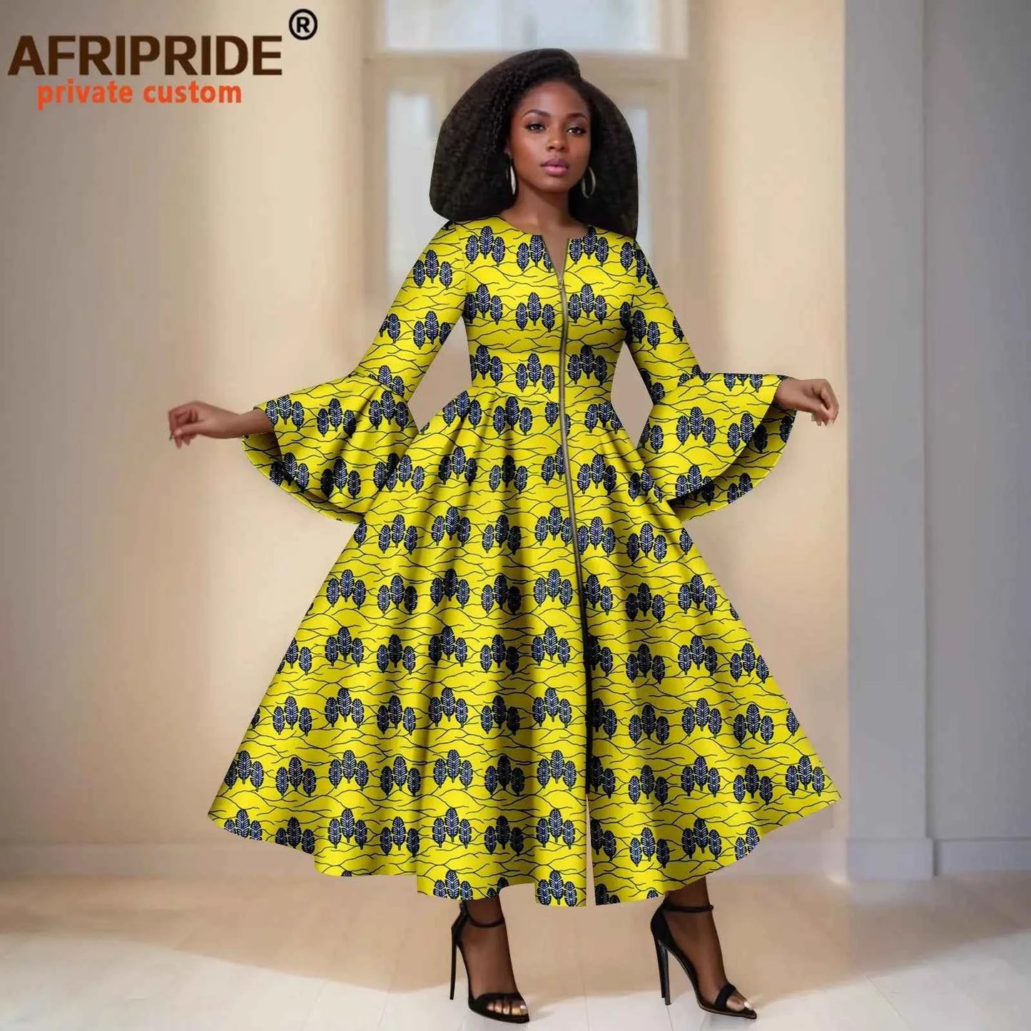 Robe Maxi Élégante en Imprimé Africain