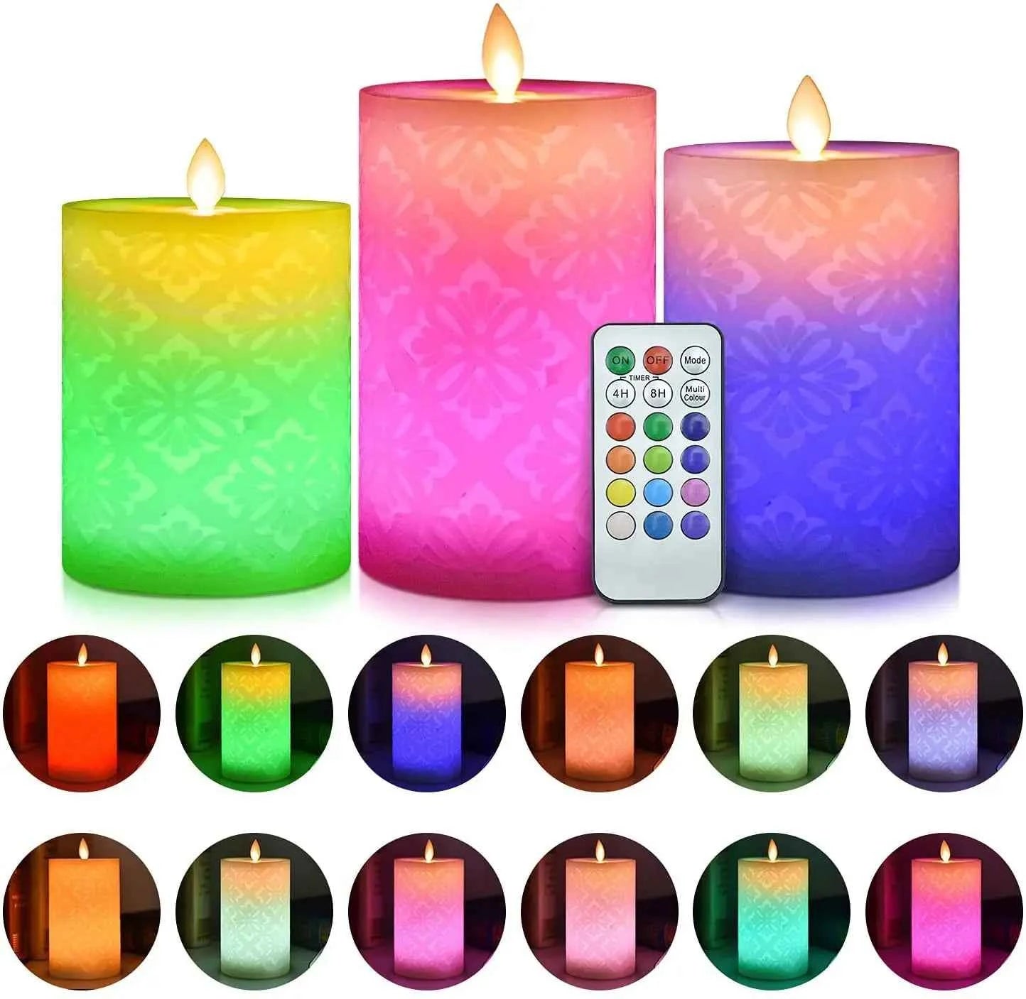 Bougies LED en cire avec télécommande