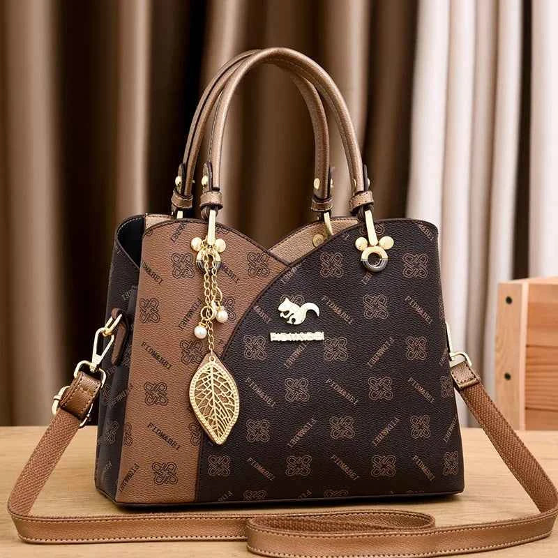 Luxury Brand Designer Women'S Handbag Leather Printed Shoulder Bag Large Capacity Classic Retro Crossbody Bag Commuting Tote Bag