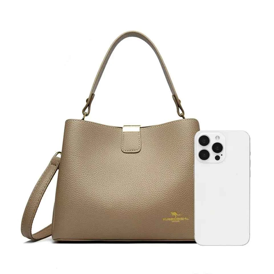 High-quality Pu Leather Bucket Shoulder Bags Tote for Women Handbags With Two Strap Luxury Handbags Women Hand Bags Designer