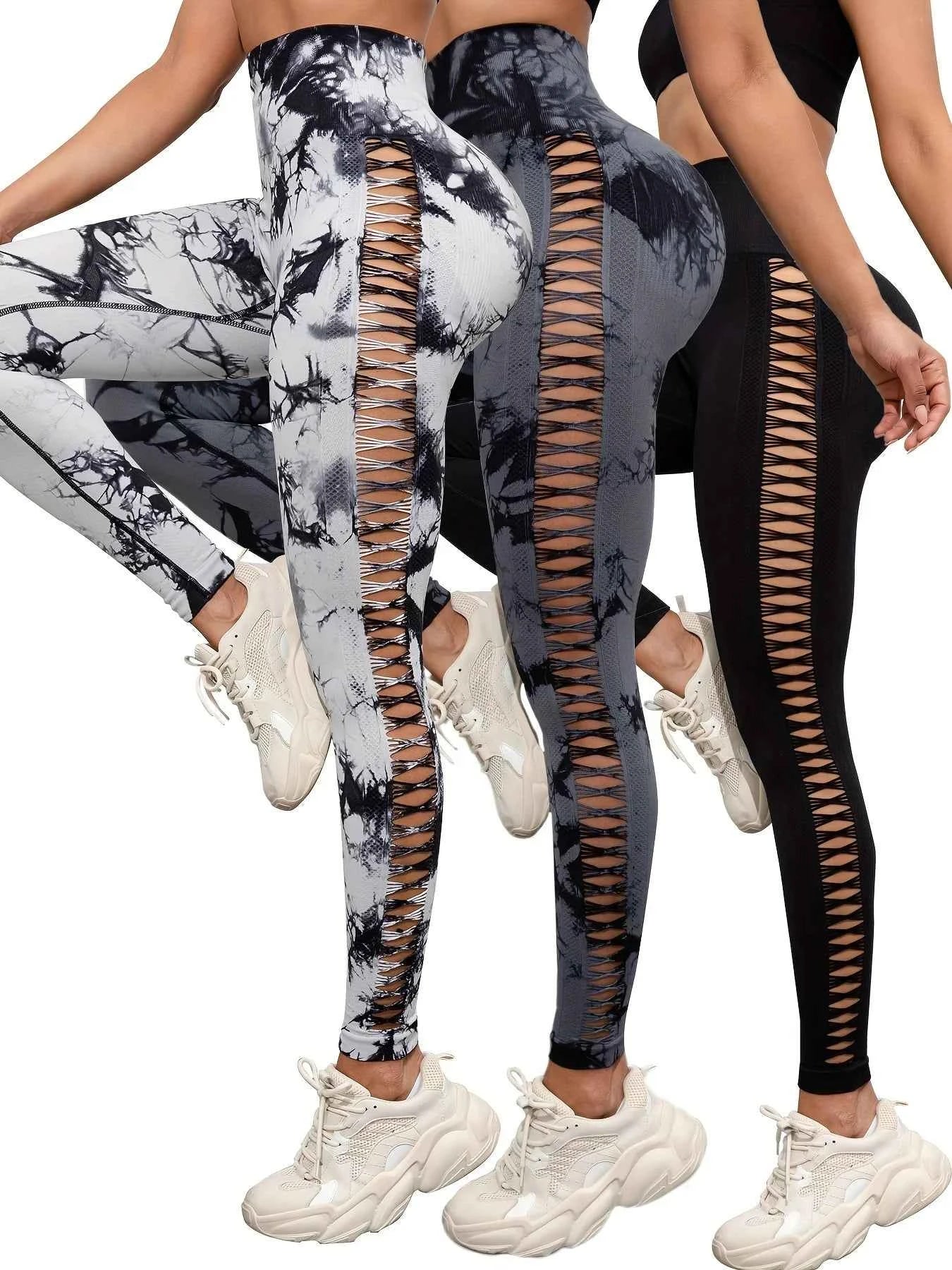 Leggings de yoga tie-dye haute taille