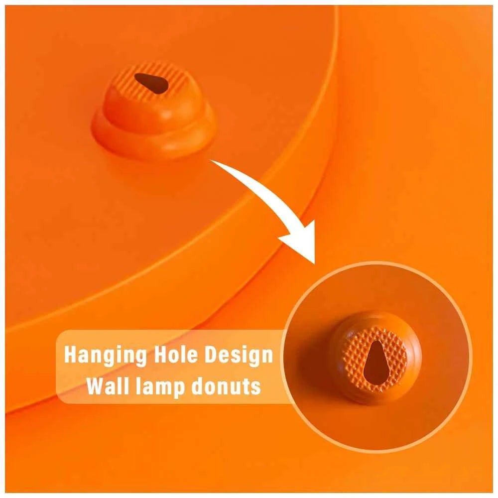 Doughnut table lamp bedroom bedside lamps Bauhaus  designed table lamp living room dining room decorative pumpkin lamp（Not glas