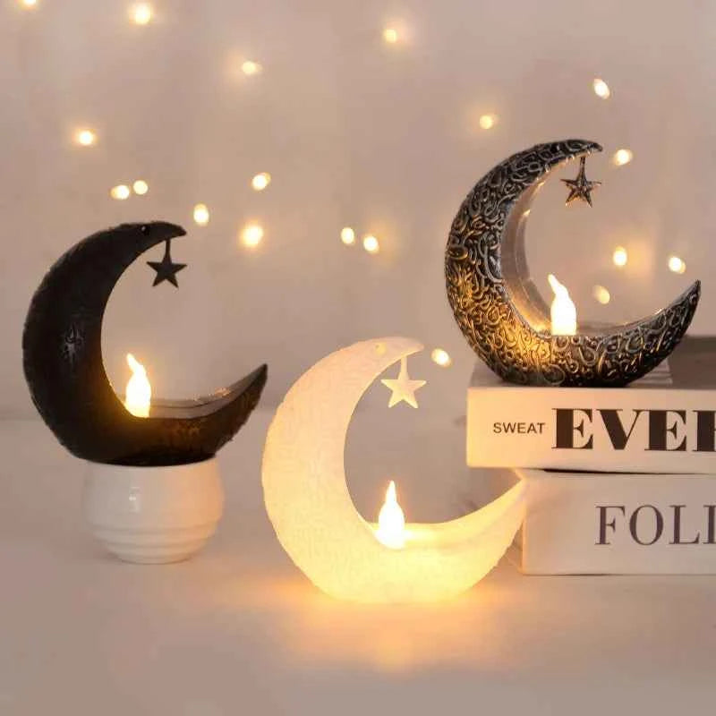 Bougie LED Étoile Lune Eid Mubarak