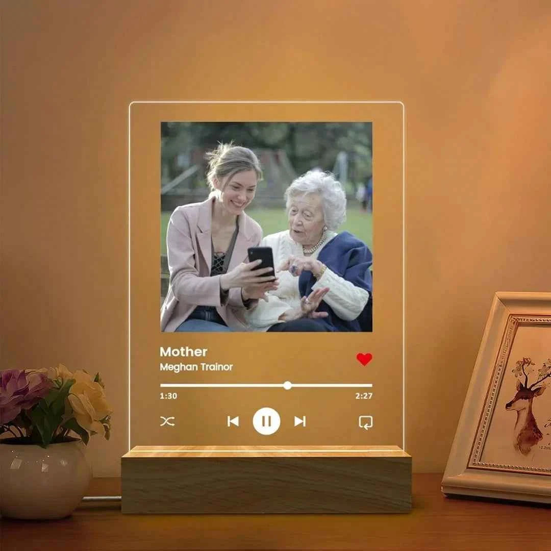 Plaque Photo Musique Personnalisée LED