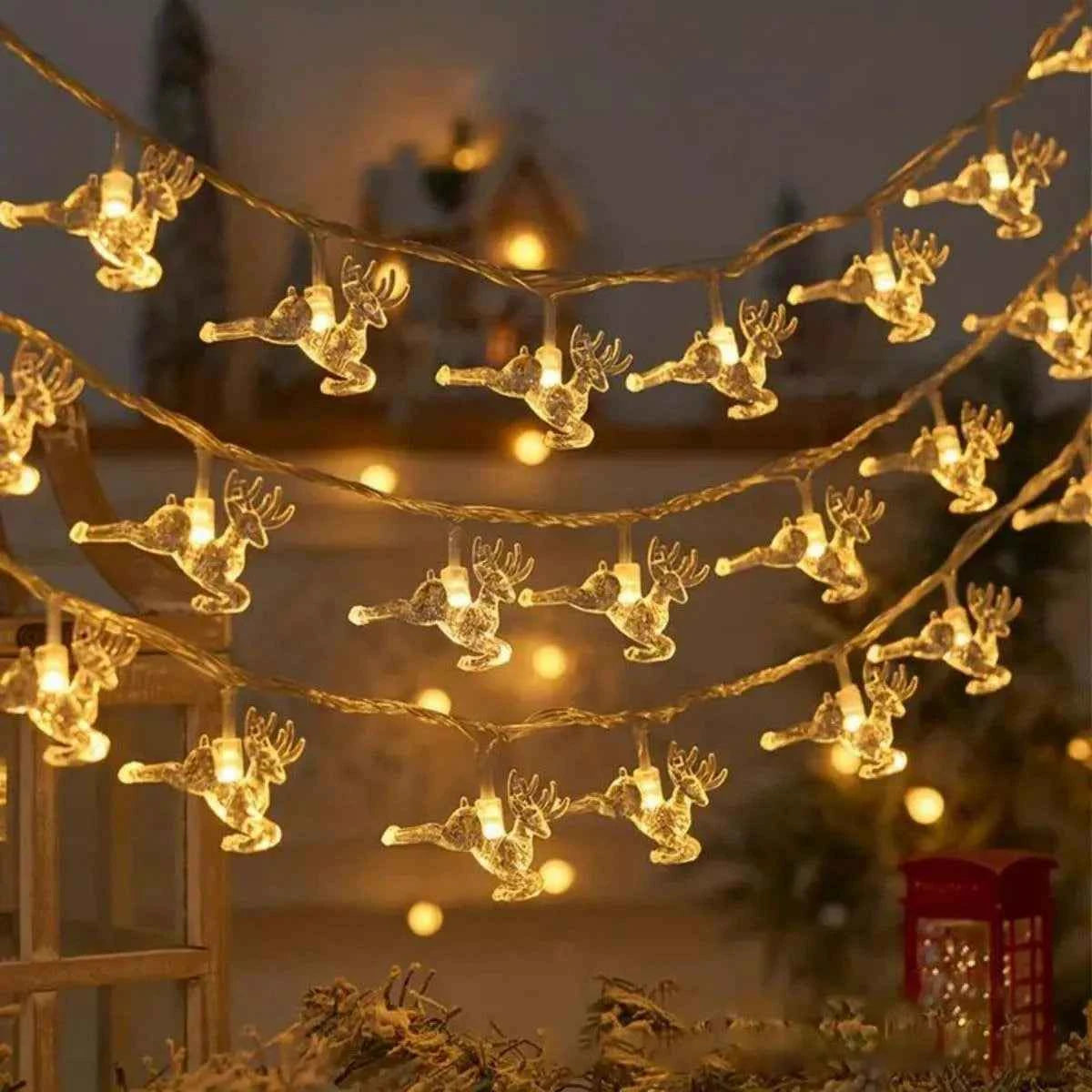 20LED Christmas tree reindeer snowflake battery box Christmas day light string holiday decoration Christmas tree hanging lights