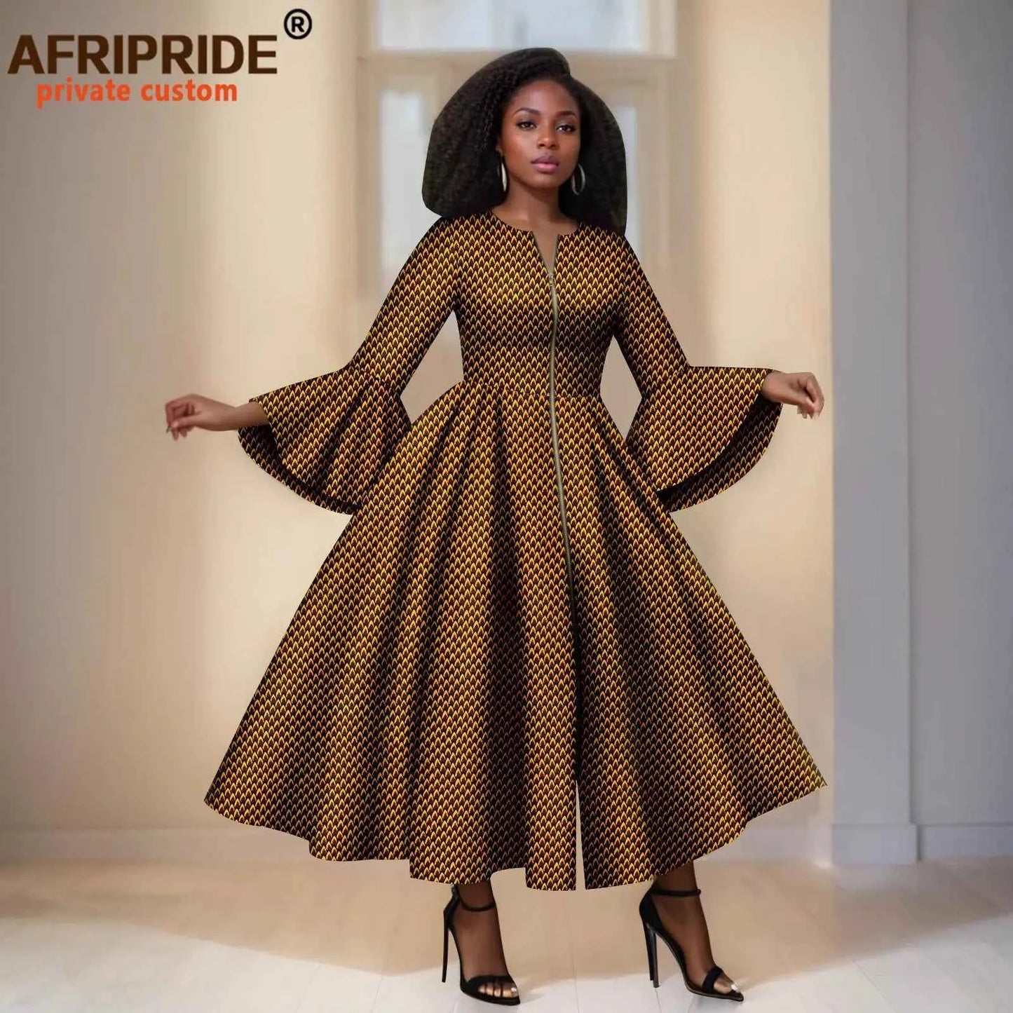 Robe Maxi Élégante en Imprimé Africain