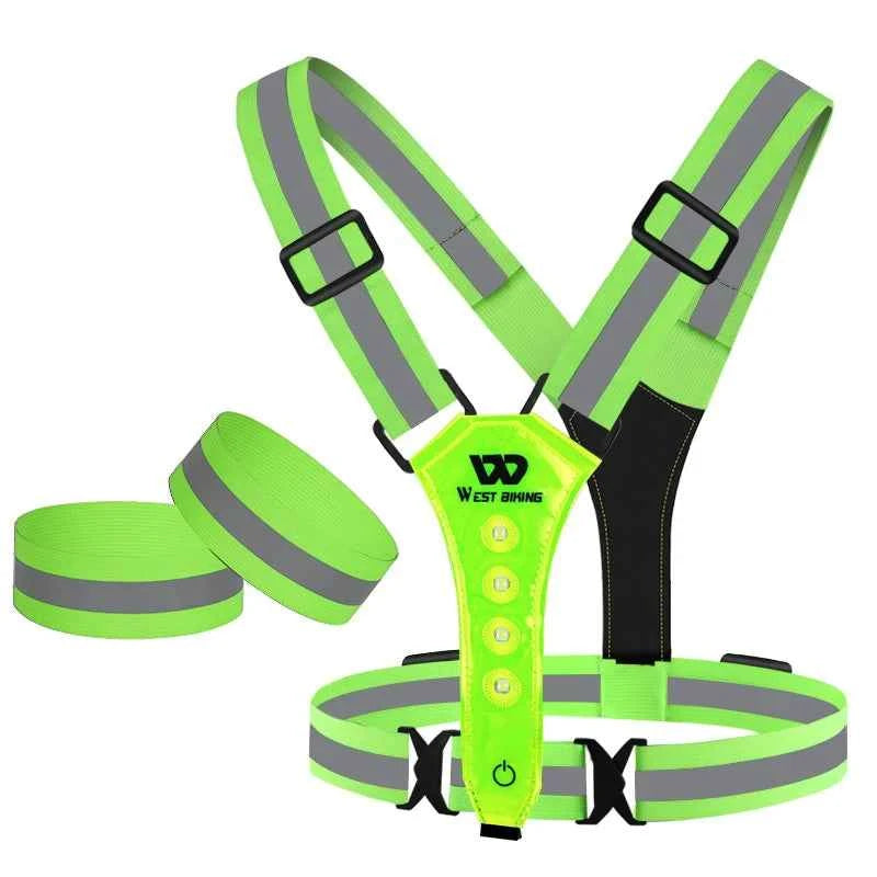 Gilet Réfléchissant LED USB pour Cyclisme Nocturne