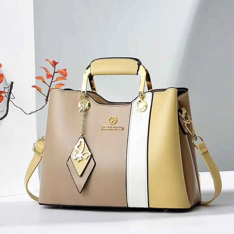 2024 Spliced Leather Large Capacity Woman Handbag Designer Shoulder Bag Fashion Casual Tote Bag Luxury Designer Crossbody Bags