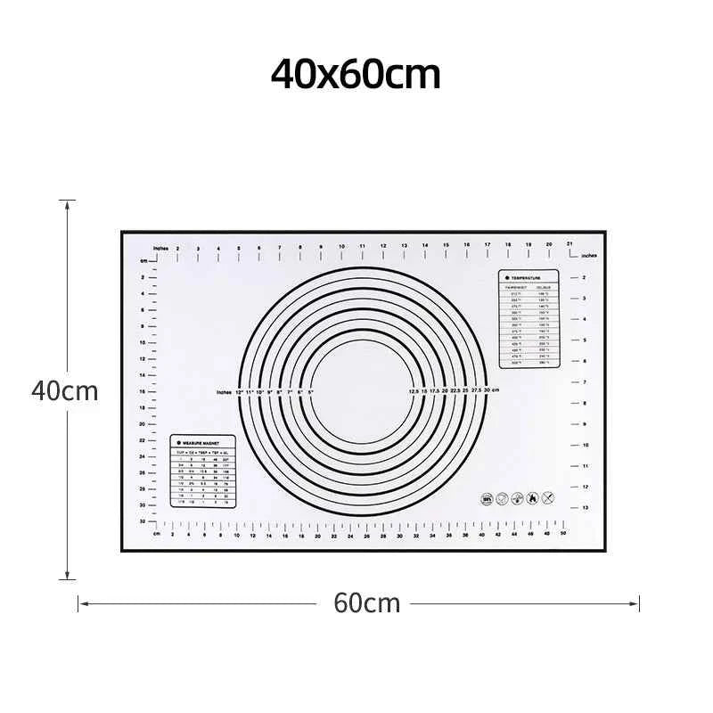 Silicone Baking Mat Pad Baking Sheet Pizza Dough Maker Pastry Kitchen Gadgets Non-Stick Rolling Dough Mat Cooking Tools Bakeware