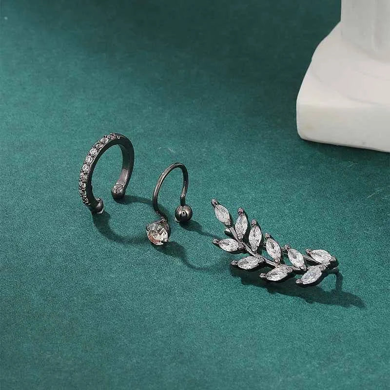 Boucles d'oreilles bohémiques sans piercing FTCY avec cristaux en rhinestones - Clip tendance pour femmes