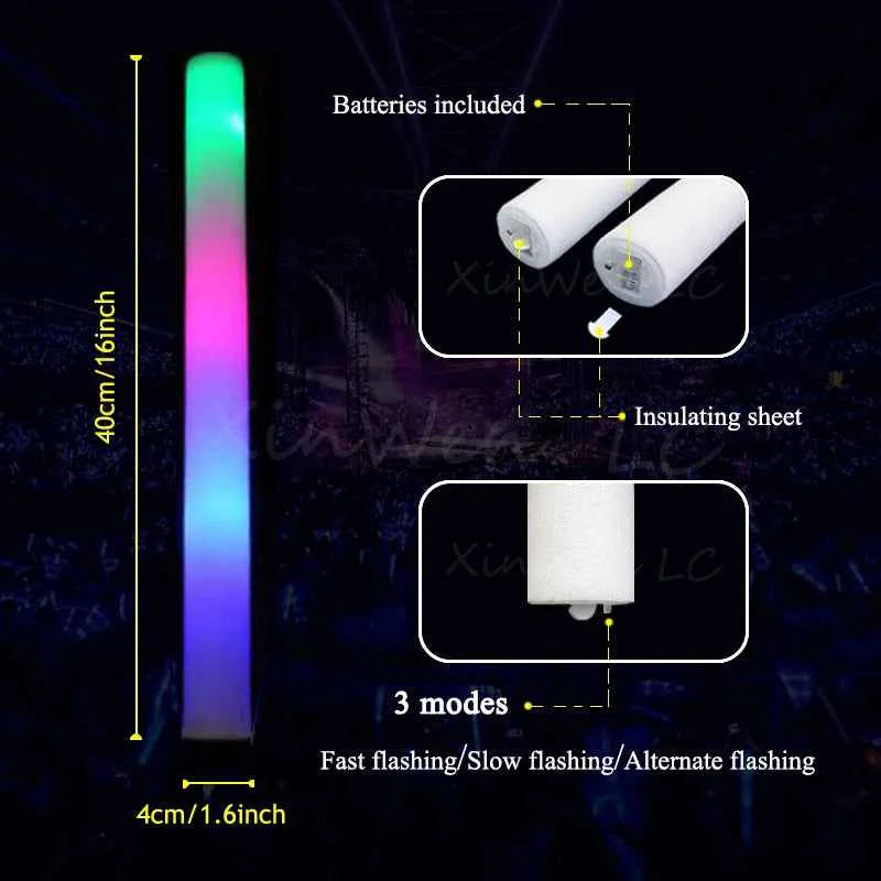 30Pcs Bâtons Lumineux LED RGB Pour Événements