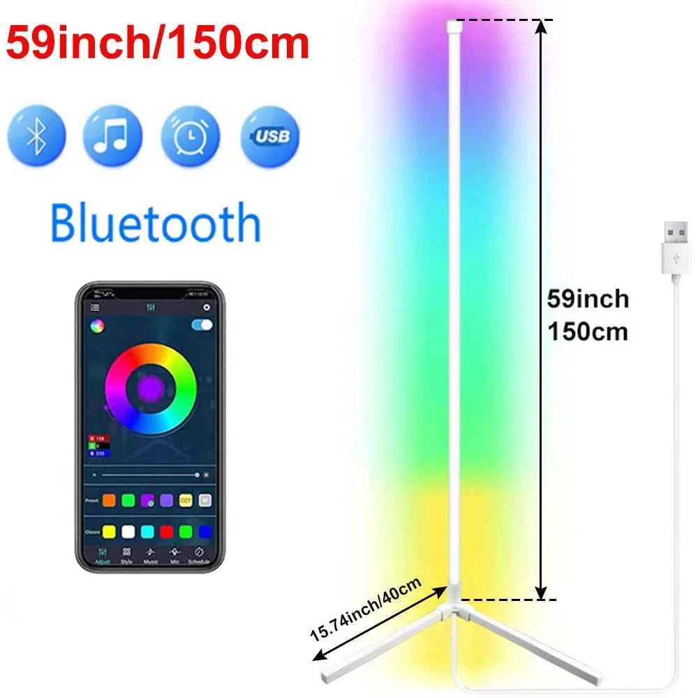 Living Room Corner Floor Lamp 150 Tuya LED Smart RGB Mood Light for Bedroom Nordic Home Decor Table Lamp Interior Stand lighting