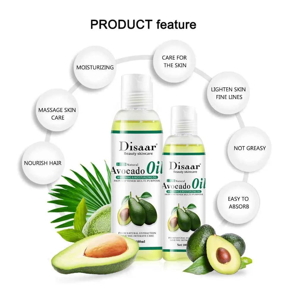 100ml Natural Organic Avocado Oil Best Skin Care Relaxing Massage Oil Moisturizing Body Oil Firming Sooth Skin Body Skin Care