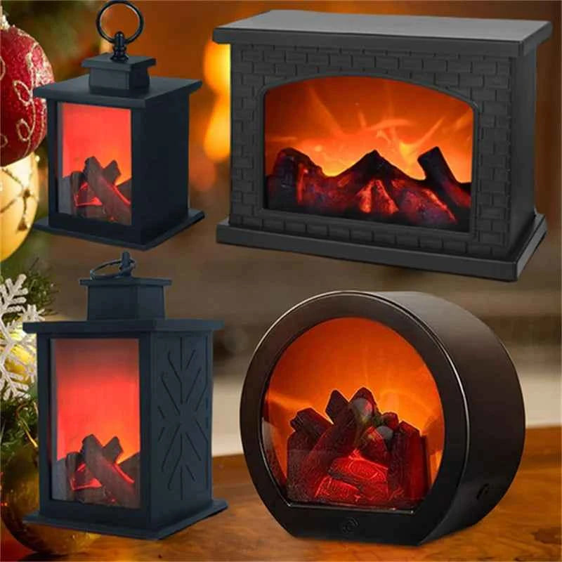 Lampe de cheminée LED décorative Noël