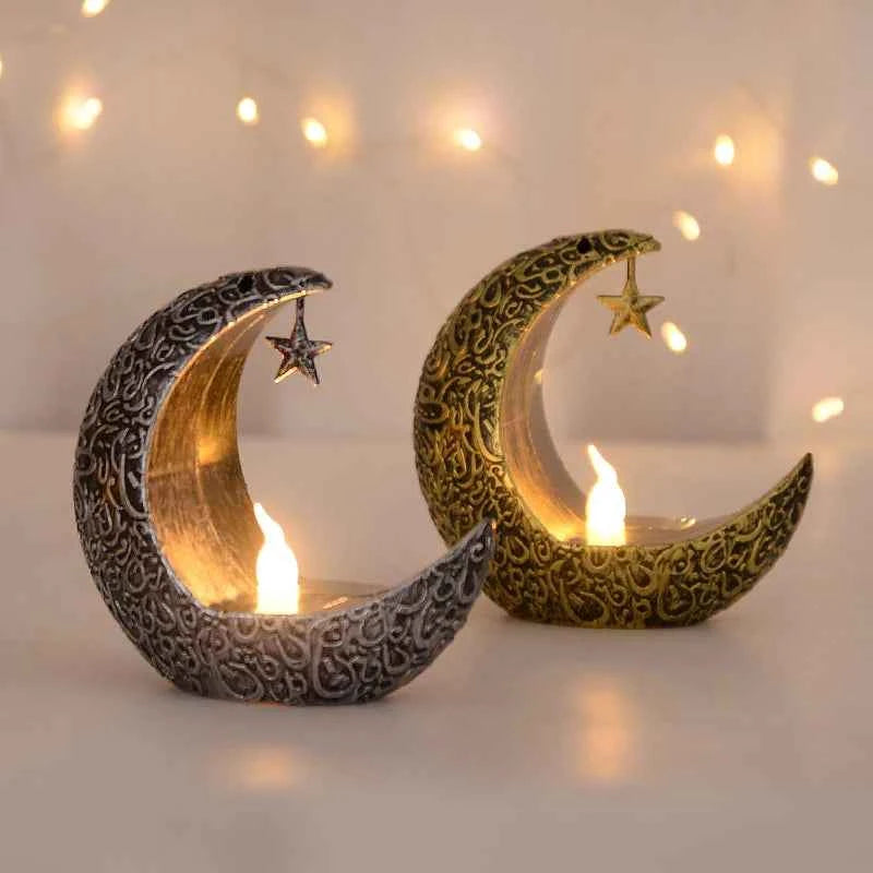 Bougie LED Étoile Lune Eid Mubarak