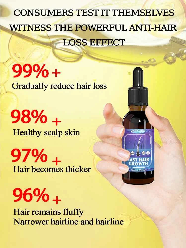ZKRICARO 0fficial genuine, high quality hair growth essence 0il, scalp care, make hair grow thicker, no more baIIdness