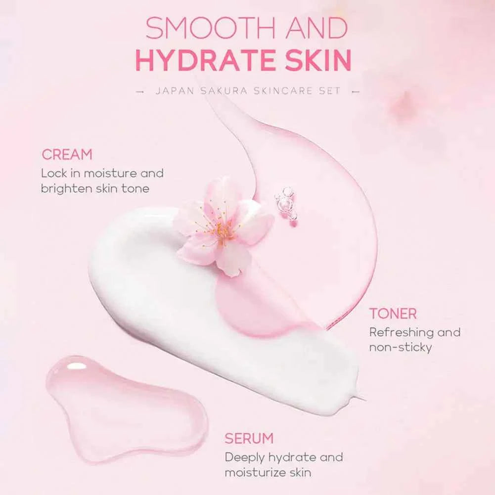 Set de soins Sakura : 5 pièces hydratantes