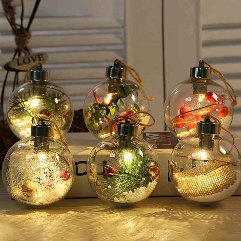 Boules de Noël LED Transparentes 8cm