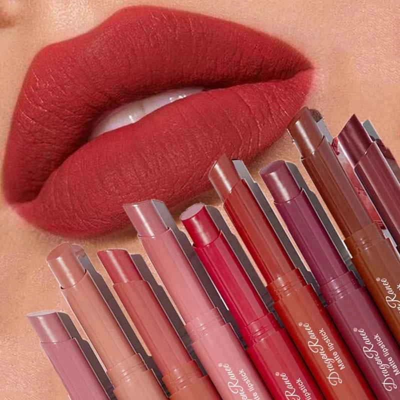 Velvet Matte Lipstick Waterproof 12 Colors Lipgloss Beauty Cosmetics Lip Glaze Lipstick Pen Soft Mist Lipstick Lips Makeup