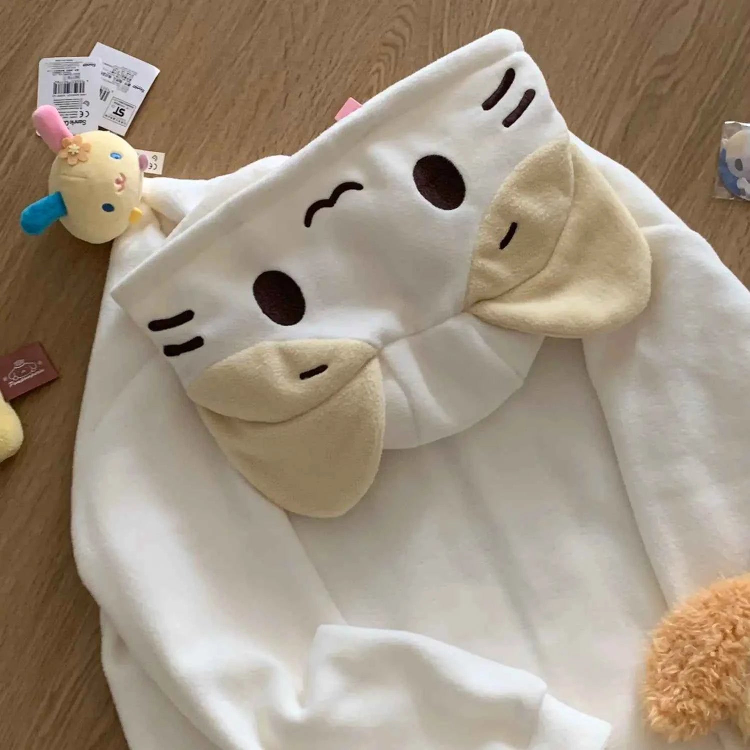 hoodie à fermeture éclair bébé oversized Harajuku  style Y2K avec broderie cartoon