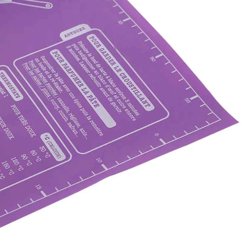 Tapis de cuisson en silicone pour étaler la pâte avec mesures - Tapis antiadhésif pour la cuisson de biscuits et de pain