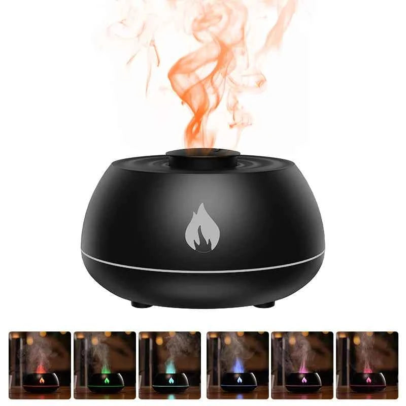 Flame Aroma Diffuser Air Humidifier Home Ultrasonic Mist Maker Fogger Essential Oil Difusor Color Lamp Purifier
