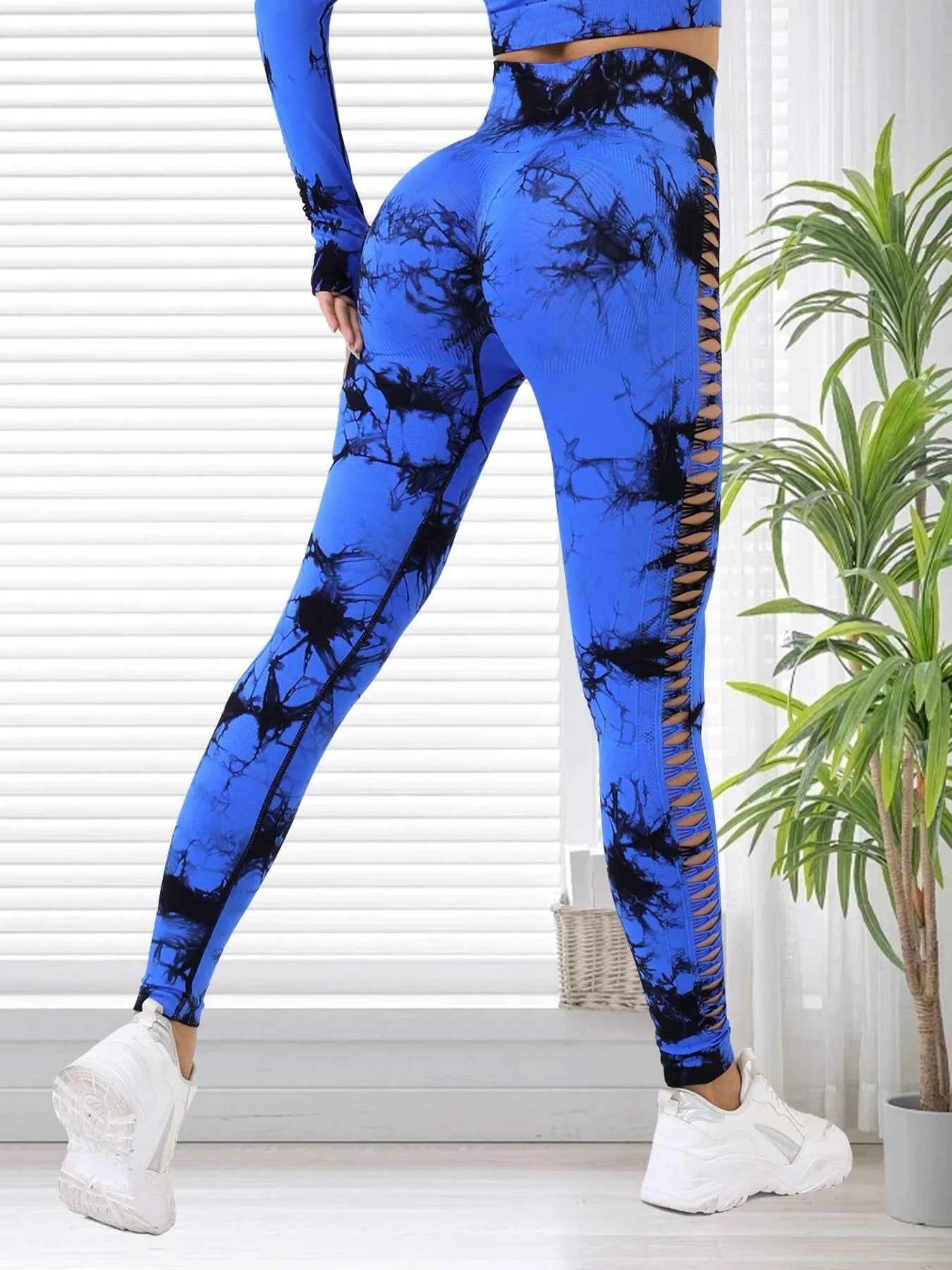 Leggings de yoga tie-dye haute taille