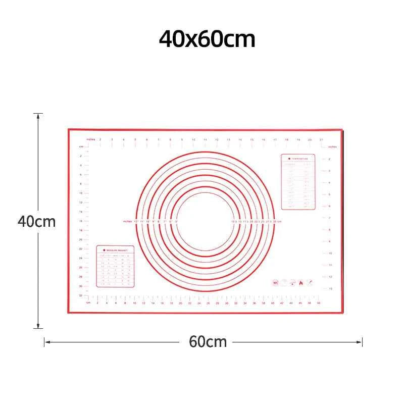 Silicone Baking Mat Pad Baking Sheet Pizza Dough Maker Pastry Kitchen Gadgets Non-Stick Rolling Dough Mat Cooking Tools Bakeware