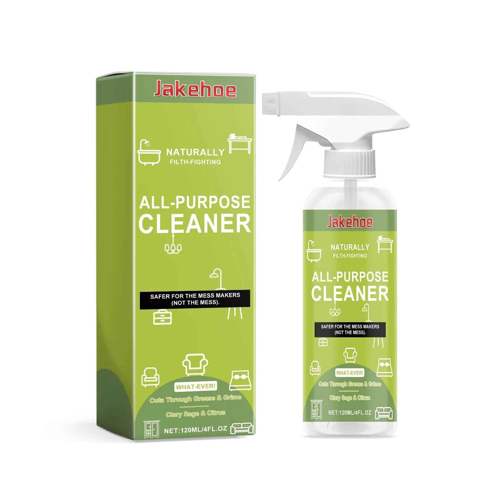 Jakehoe All Purpose Cleaner Spray Multi-Purpose Disinfecting Spray Kitchen & Bathroom Countertop Stain Cleaner
