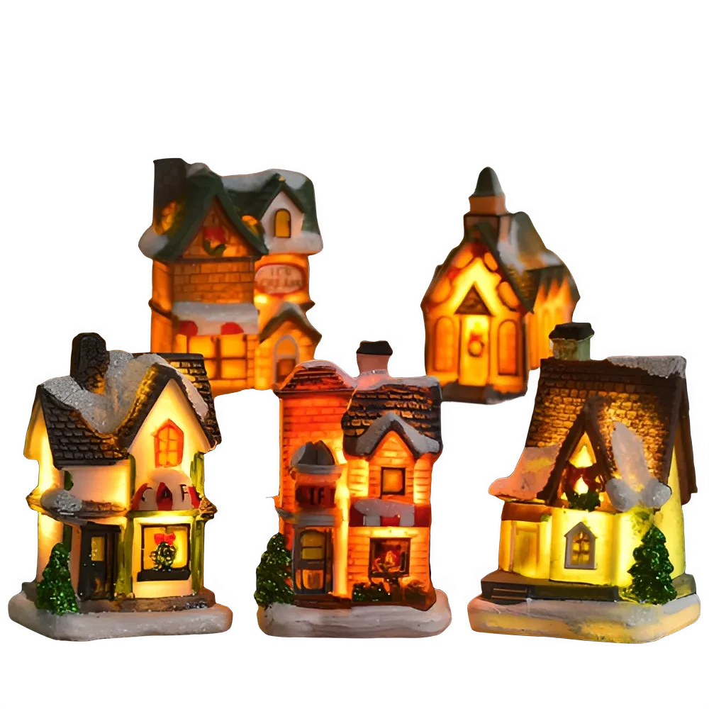 Ornements lumineux de Noël LED en résine