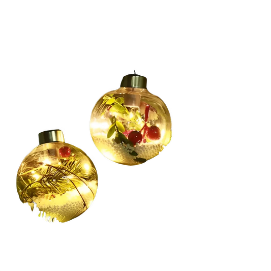 Boules de Noël LED Transparentes 8cm
